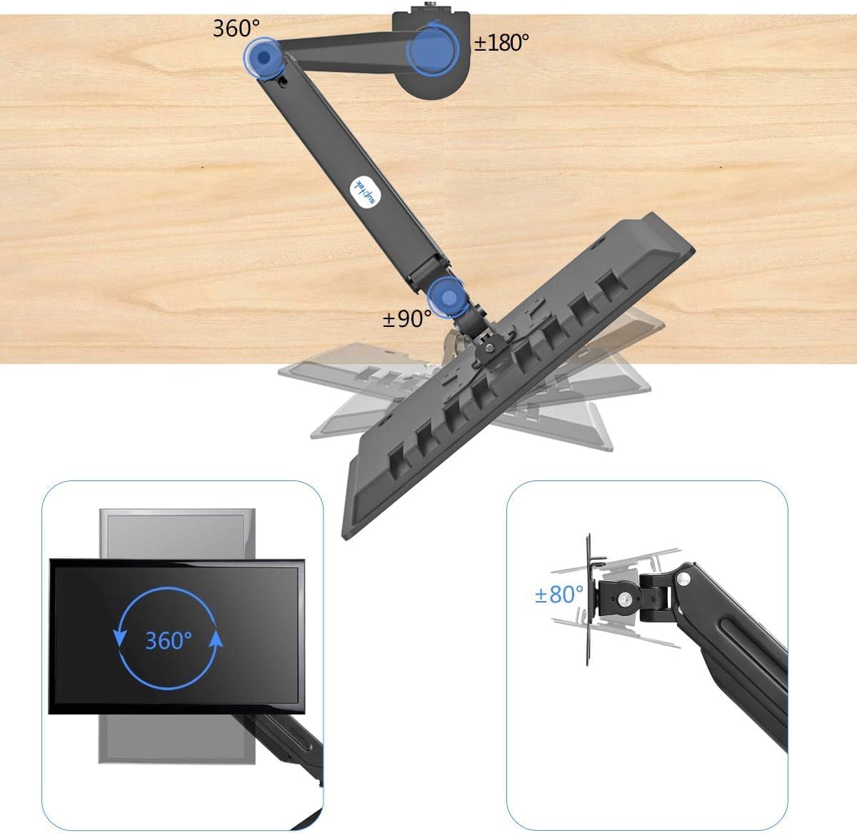 Monitor Mount Monitor Arm Desk Mount Fully Adjustable Fits 17 20 22 23 24 26 27 32 34 35 inch Monitors Weight