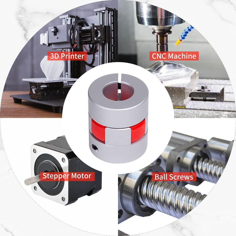 D30 x L35 10mm to 14mm Aluminum Flexible Shaft Coupling, Flexible Spider Coupling Shaft Coupler for Servo Stepper Motor 3D Printer DIY Encoder CNC Machine