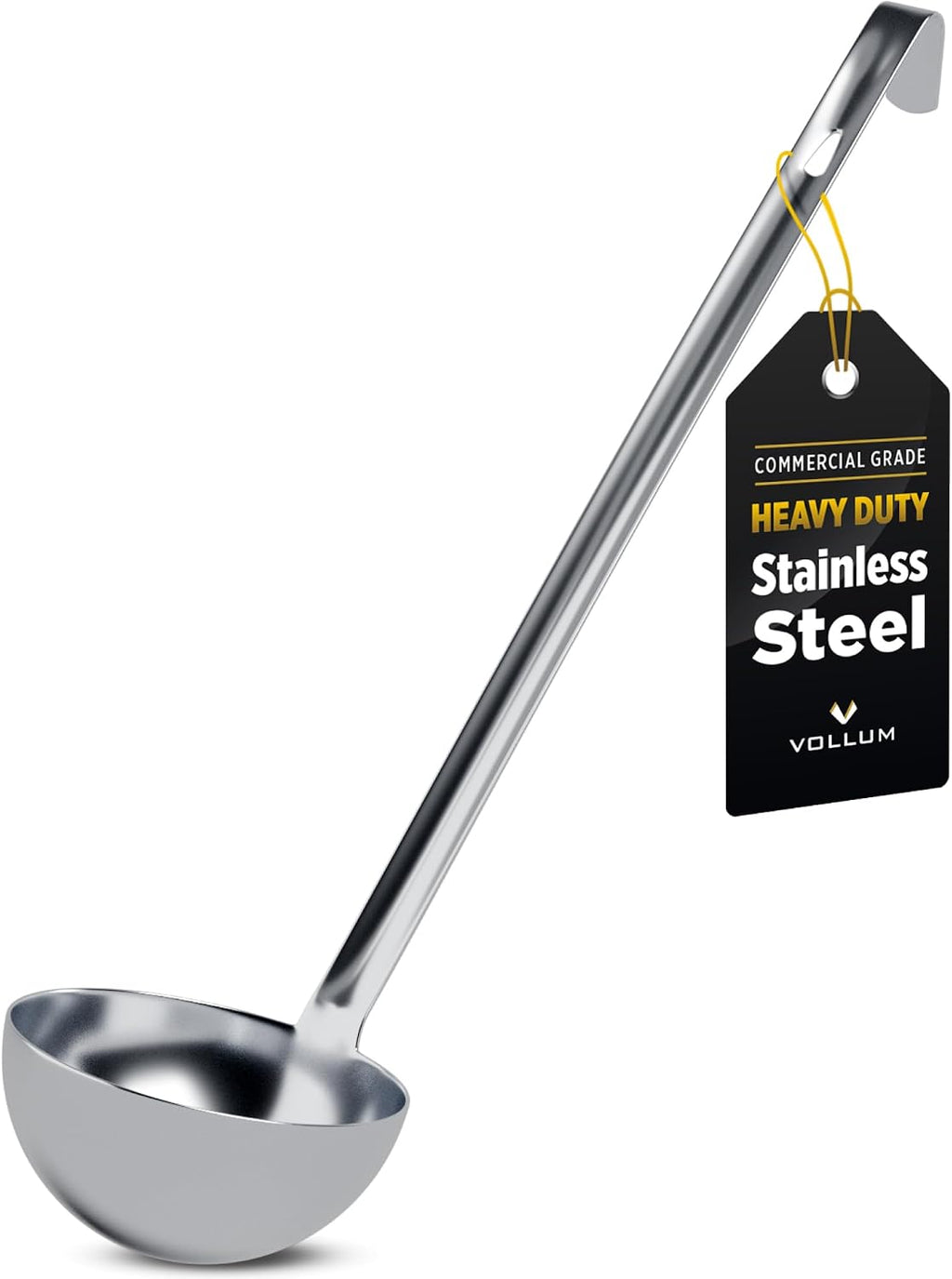 Stainless Steel Soup Ladle – Heavy Duty One-Piece 16 oz