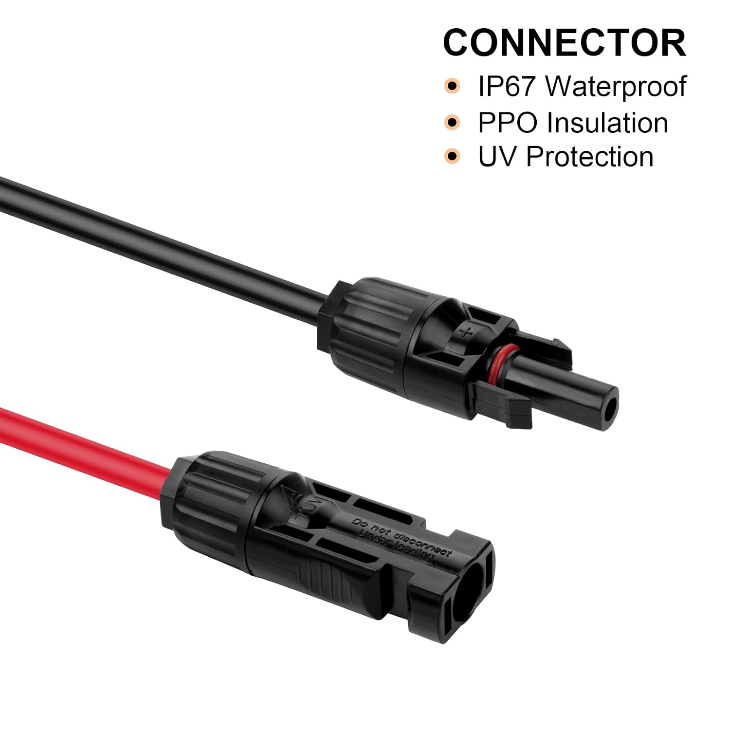 20FT 10AWG Solar Panel Extension Cable with Female and Male Connectors, Solar Cable for Solar Panels, Charge