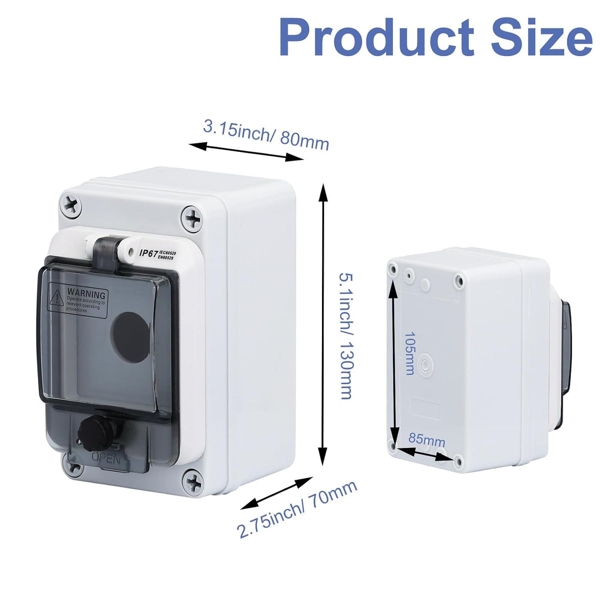 Emergency Stop Button with Box, Emergency Shut Off Switch E-Stop 660V 10A