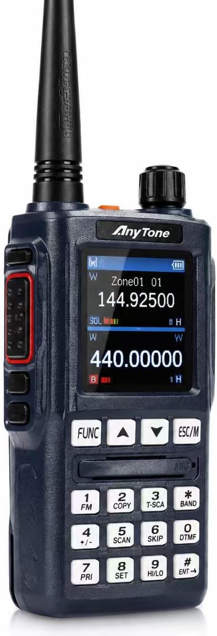 AnyTone UVA1 Dual Band Amateur Radio Handheld Transceiver Ham Radio,Air Band Receive, NOAA Weather, VOX, DTMF