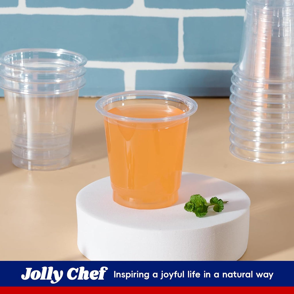 9 oz Plastic Cups, 100 Pack Clear Disposable Drinking Cups