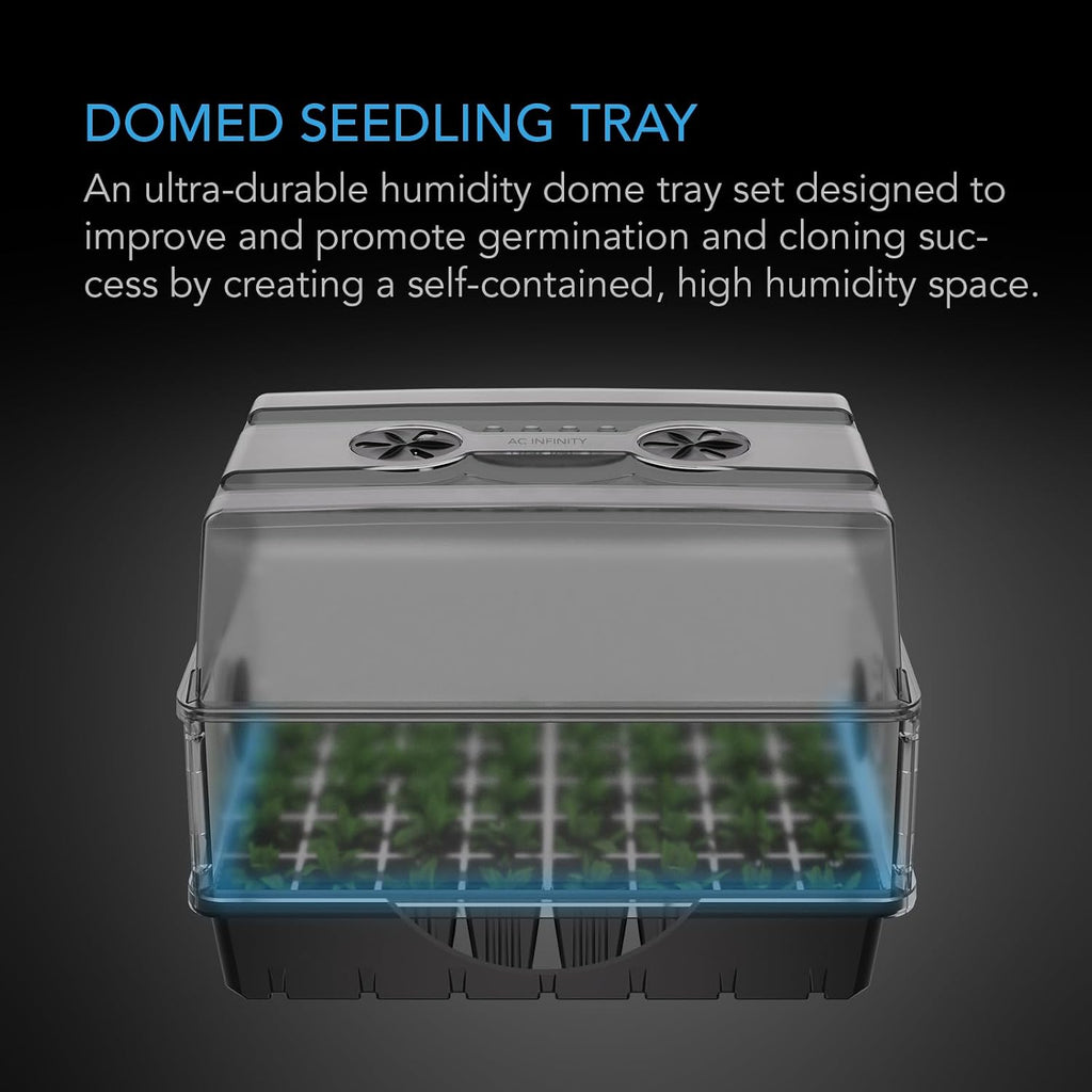 Humidity Dome, Heavy-Duty Germination Kit. | 3 mm Thickest Dome, Drip Tray, 5x8 Seedling Tray, Vented Height