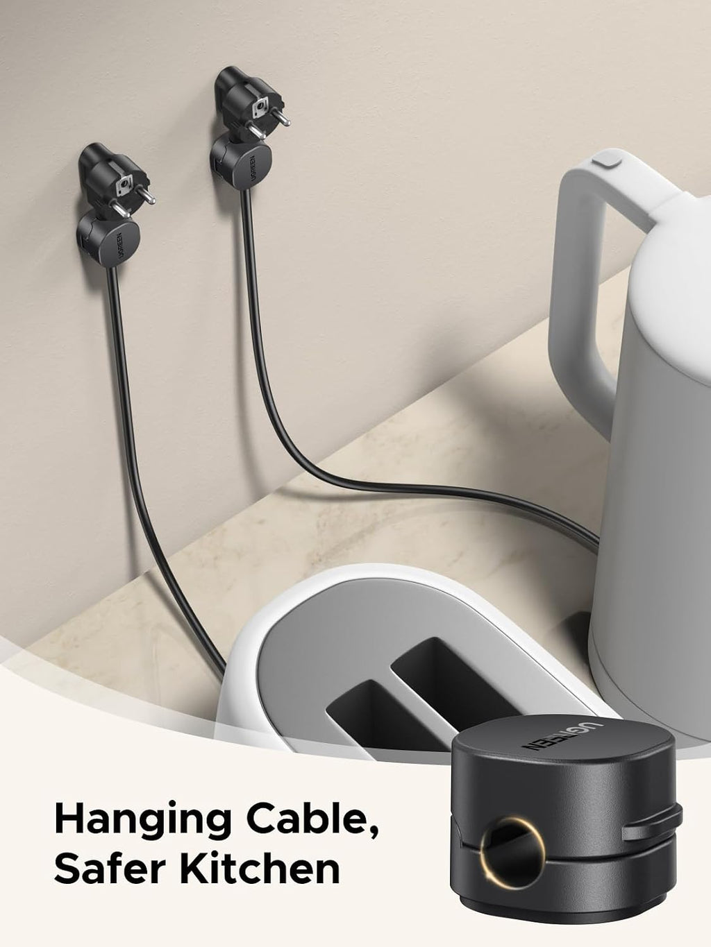 Cable Organizer Clips, Adhesive Cable Management - 6-Pack Strong Magnetic Cord Holder for Desk to Keep Phone Charging