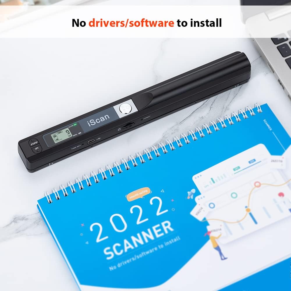 Portable Scanner, Photo Scanner for A4 Documents, Handheld Scanner for Business, Photo, Picture, Receipts, Books
