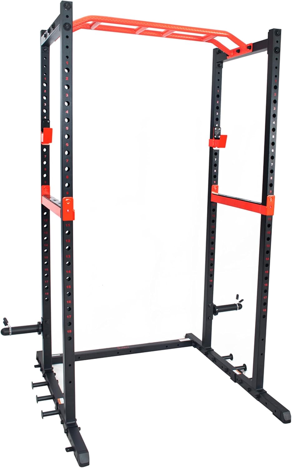 Power Zone Strength Rack Power Cage - 1000 LB Weight Capacity, Spotter Bar, Angled Pull-Up Bar, J-Hooks, Resistance