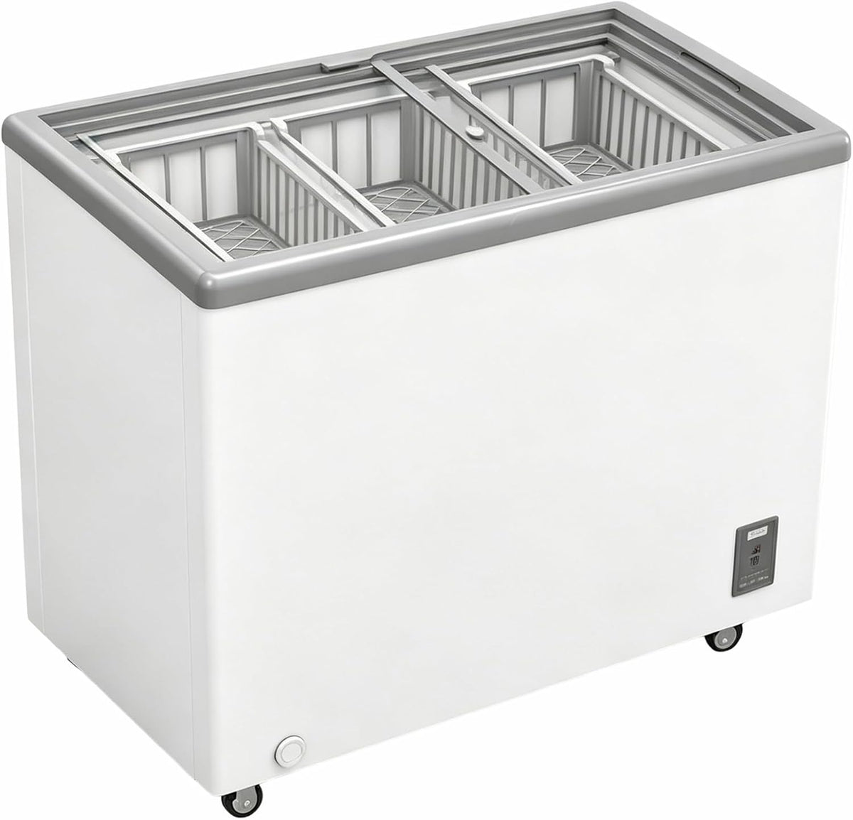 Commercial 7.0 Cu.Ft Ice Cream Display Freezer, Flat‑Top Sliding Glass Door