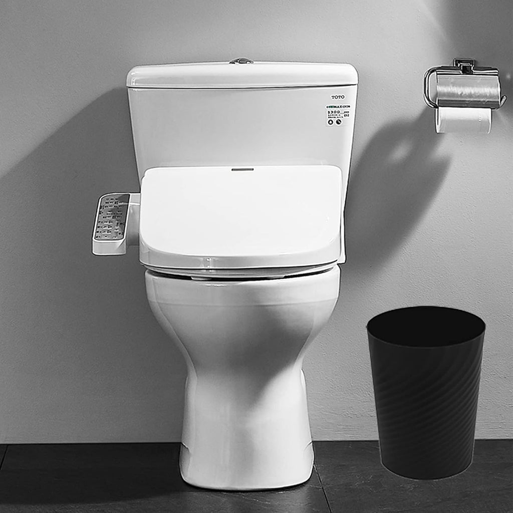 Plastic Small Bathroom Trash Can Wastebasket Garbage Can, Black | Easy to clean, Bathroom, Laundry Room, Kitchen