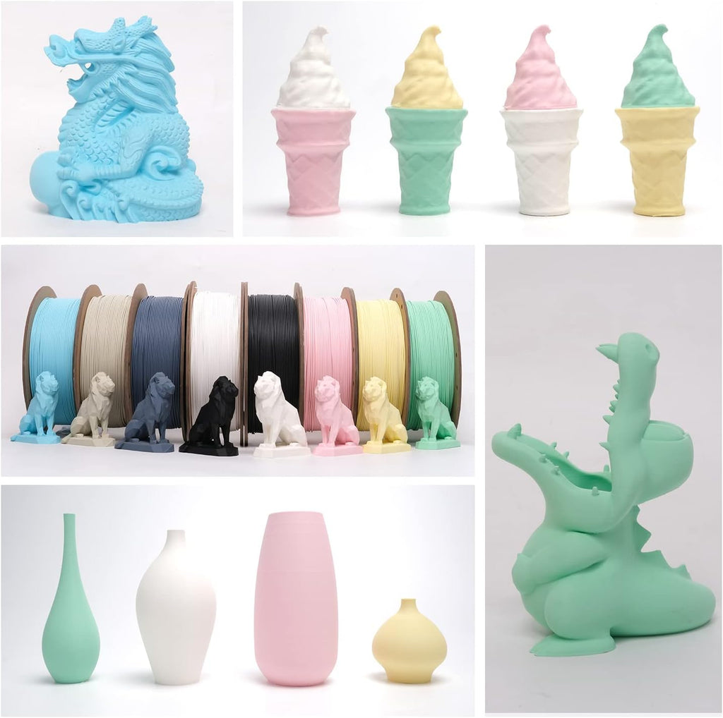 Matte PLA Filament 1.75mm, Matte 3D Printer PLA Filament, 1KG Spool 3D Printing Filament for 3D Printers, Paper Reel