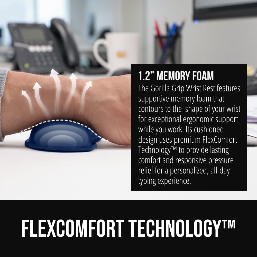Silky Gel Memory Foam Wrist Rest for Computer Keyboard, Mouse, Ergonomic Design for Typing Pain Relief, Desk Pads