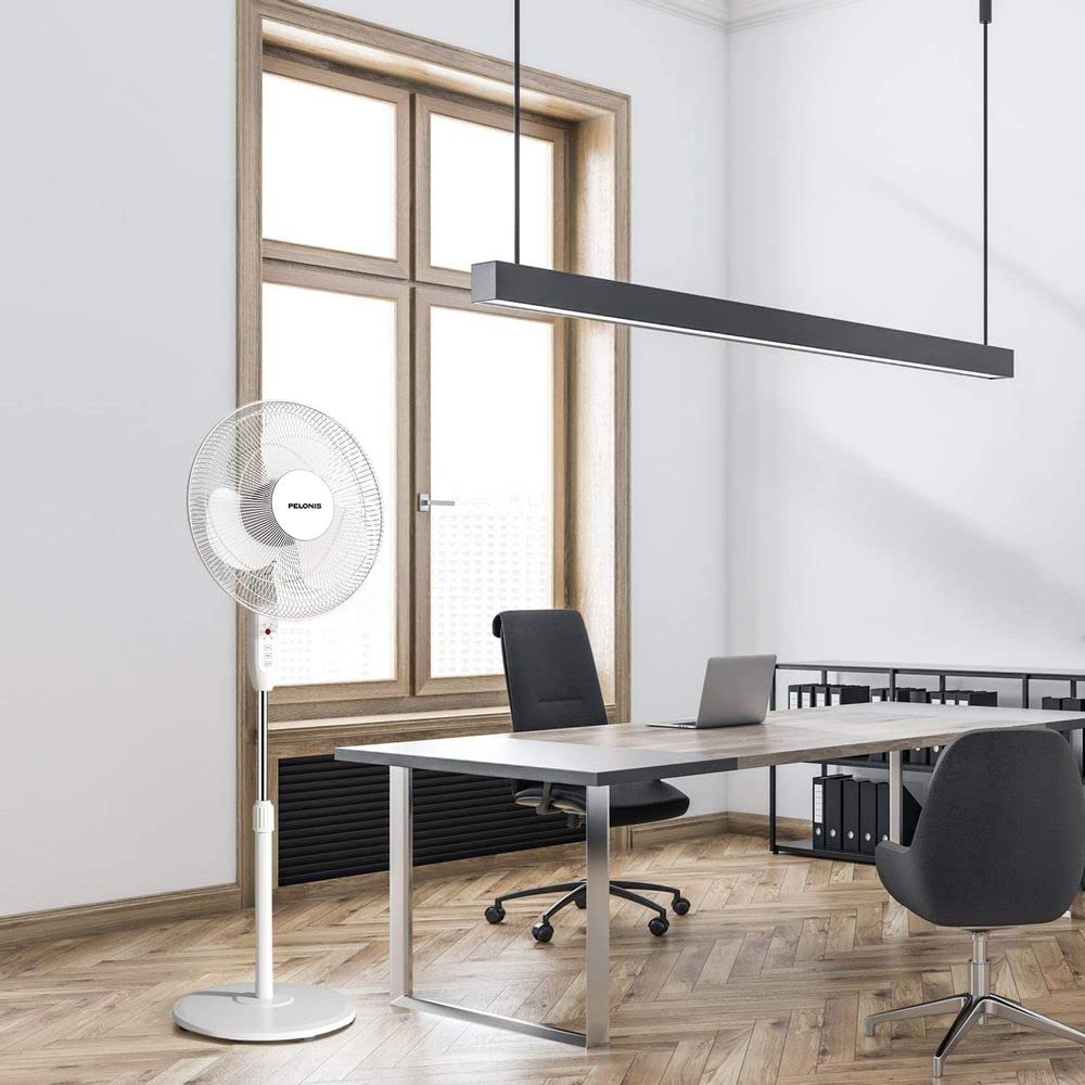 16" Adjustable Oscillating Pedestal Fan with Remote for Bedroom