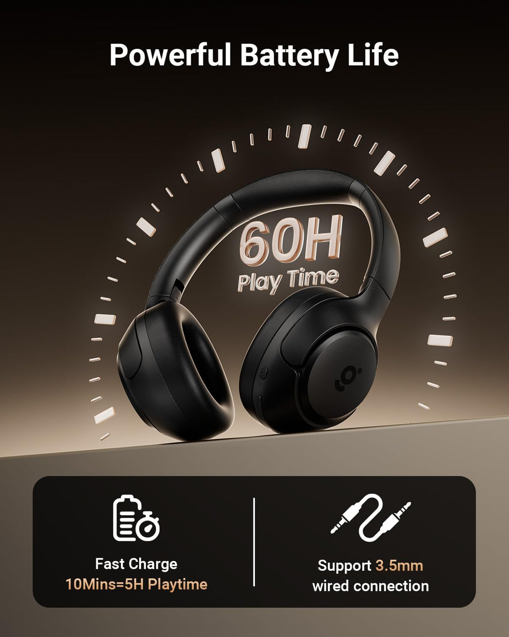 Hybrid Active Noise Cancelling Headphones, Wireless ANC Bluetooth 5.4 Over Ear Headphones, Clear Calls, Deep Bass