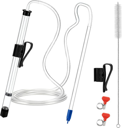 14” Auto Siphon with 12.9” Bottle Wand & 5.5FT Food-Grade Silicone, Beer Wine Siphon Racking Cane fit Liquid