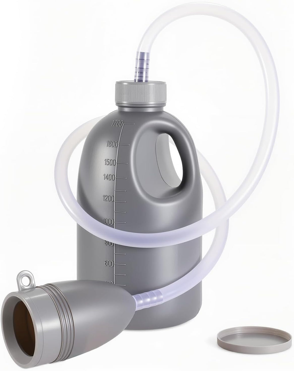 Urinals for Men Portable Male Urinal Bottle with Lid Spill Proof 37’’ Long Tube Thick Male Pee Bottles for Hospital