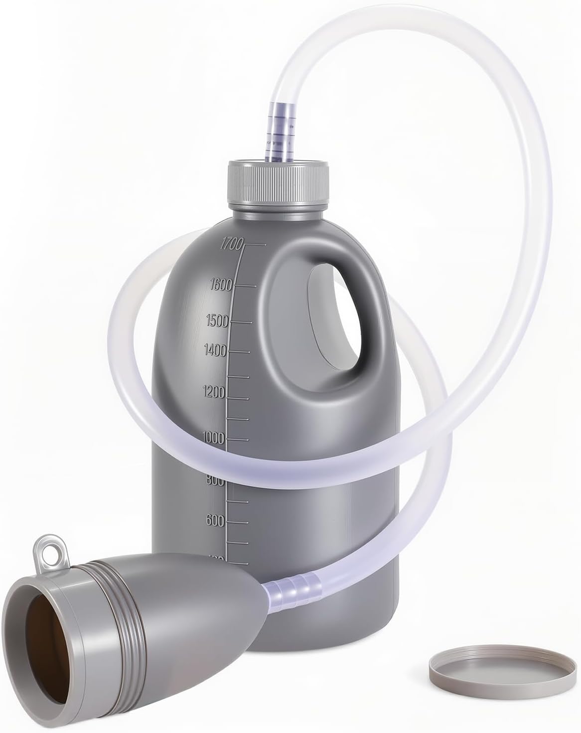 Urinals for Men Portable Male Urinal Bottle with Lid Spill Proof 37’’ Long Tube Thick Male Pee Bottles for Hospital