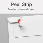 12-3/4 x 15 Photo Document Mailer with Peel and Seal Self Seal Closure, Extra Rigid 26 Pt White Fiberboard, 25 per