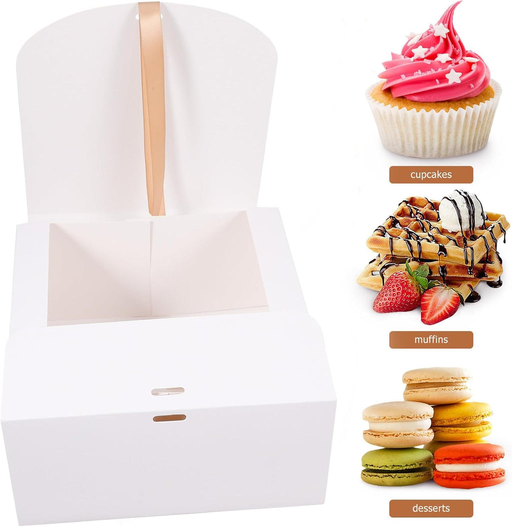 12pcs White Kraft Paper Clamshell Gift Box with Closure Lid