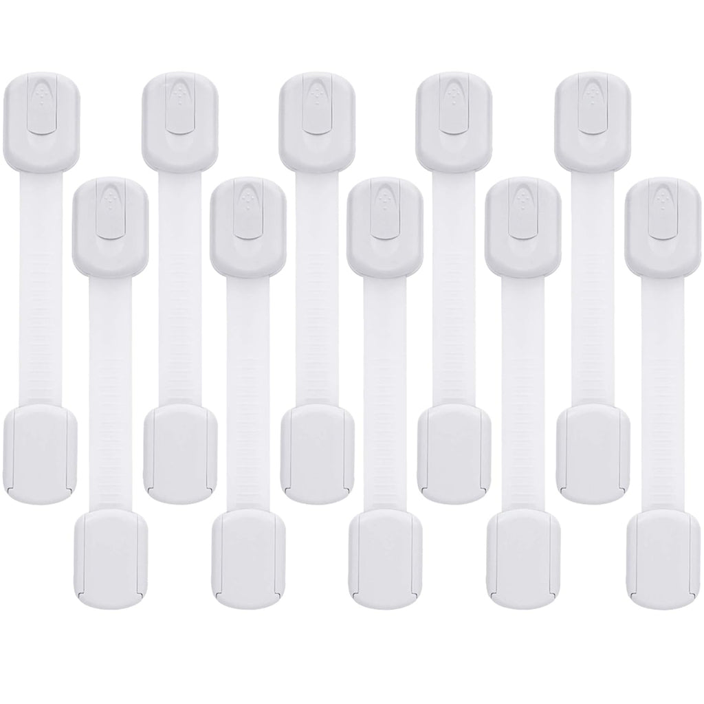 Child Safety Cabinet Locks - (10 Pack) Baby Proofing Latches to Drawer Door Fridge Oven Toilet Seat Kitchen Cupboard