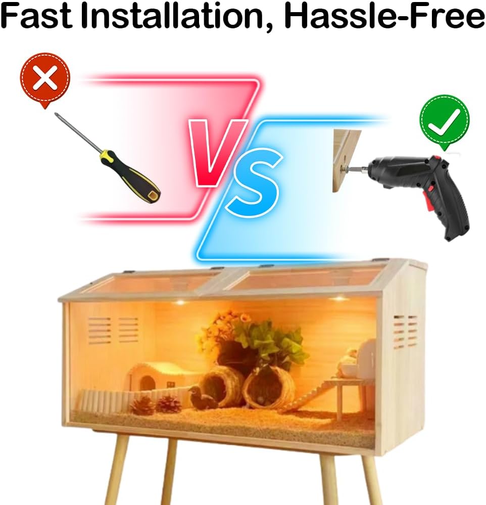 32"x16"x16" Brooder Box for Chicks, with 20In Legs Heat Lamp and Thermometer, Feeder, Waterer Toys Set for Chicks