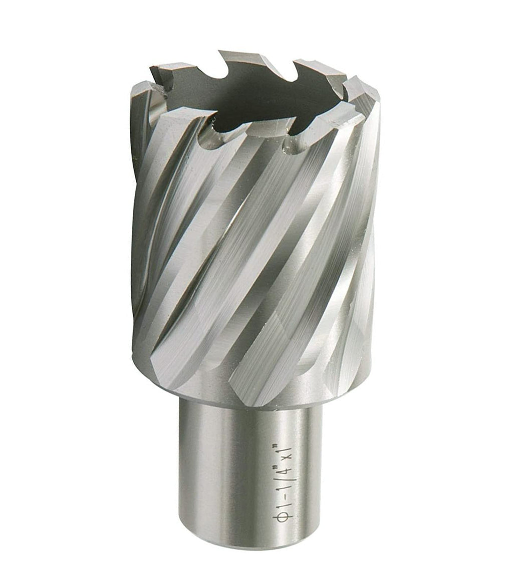 HSS Annular Cutter 1-1/4" Diameter x 1" Cutting Depth with 3/4" Weldon Shank