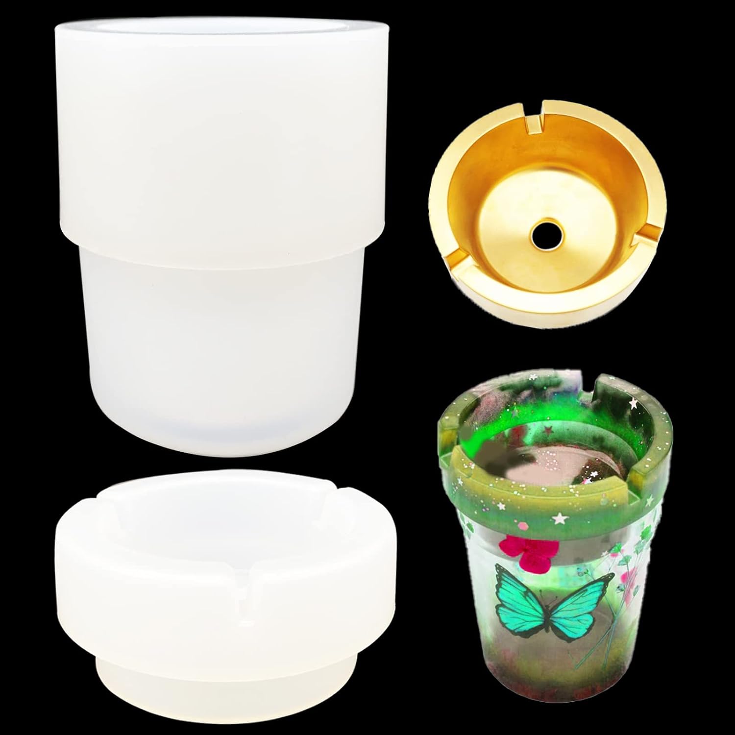 Car Ashtray Resin Molds Set Car Ashtray Mold with Lid Storage for Tobacco Ash DIY Resin Ashtray present, Resin