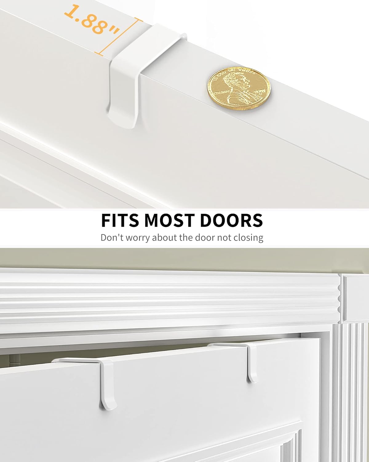 White 9-Tier Over The Door Pantry Organizer, Pantry Organization And Storage, Metal Hanging Spice Rack Shelves Door