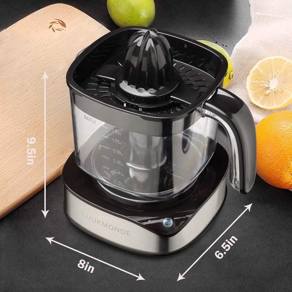 Electric Citrus Juicer 1.2L Large Volume, Orange Juicer with Powerful Motor and LED Working Lamp, Electric Lemon