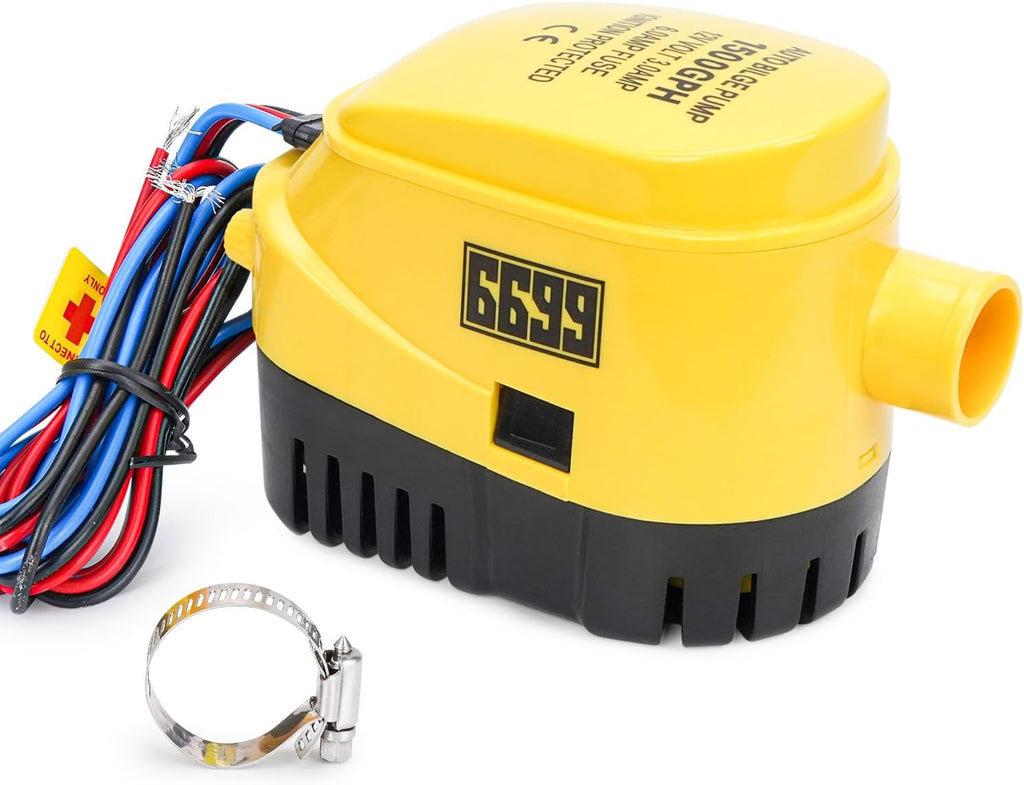 Automatic Boat Bilge Pump 12V 1500 GPH for Boats Efficient Water Removal System BGP 1500
