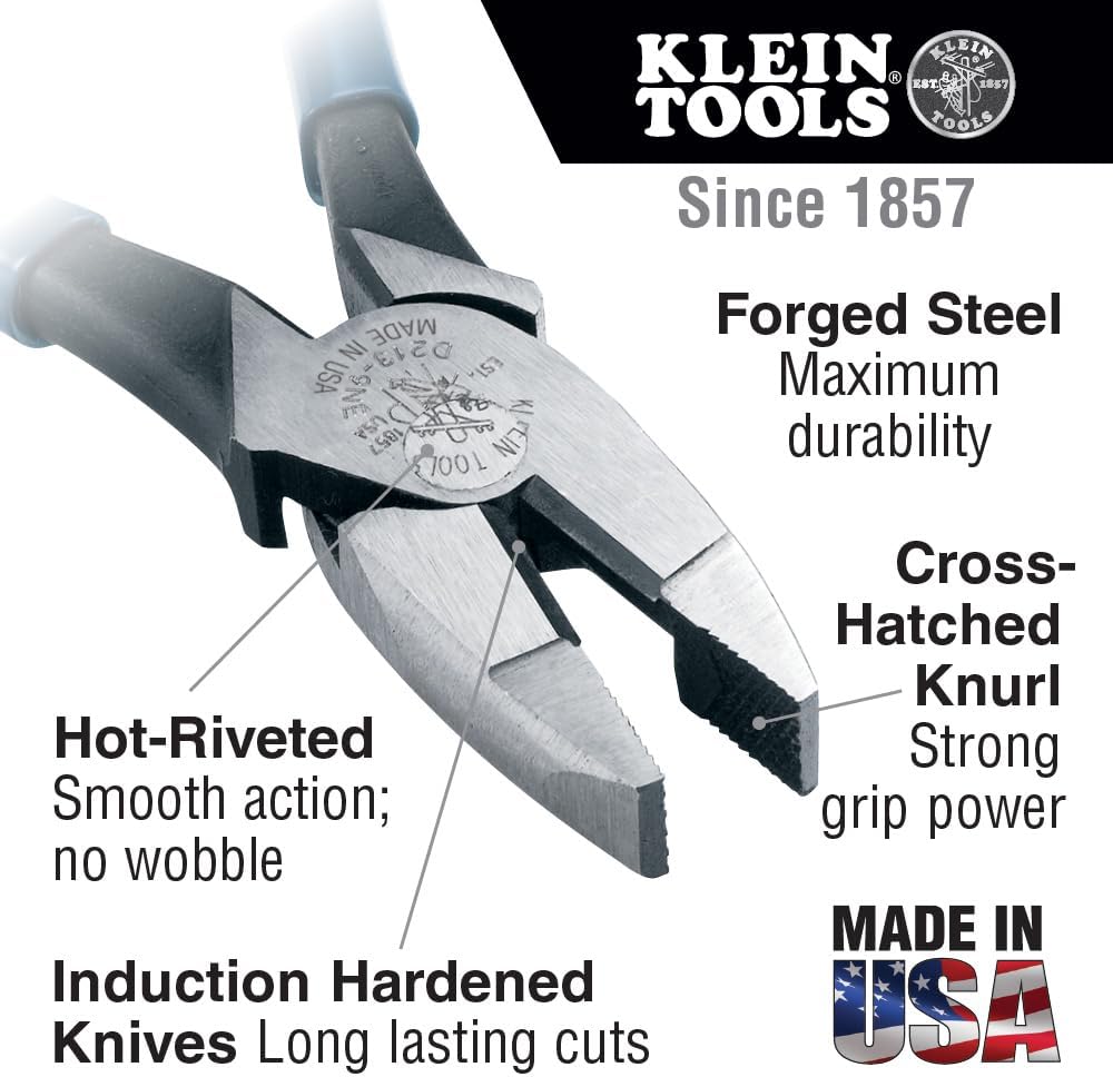 80080 Hand Tool Kit includes 2 Screwdrivers, Made in USA, 3 Pliers, Wire Stripper and Cutter, for Electricians, 6-Piece
