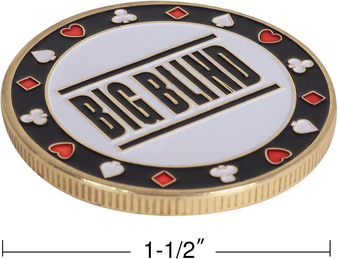 GSE Set of 3 Metal Casino Buttons - Small Blind, Big Blind, Dealer Button | Professional Texas Hold‘em Poker Button
