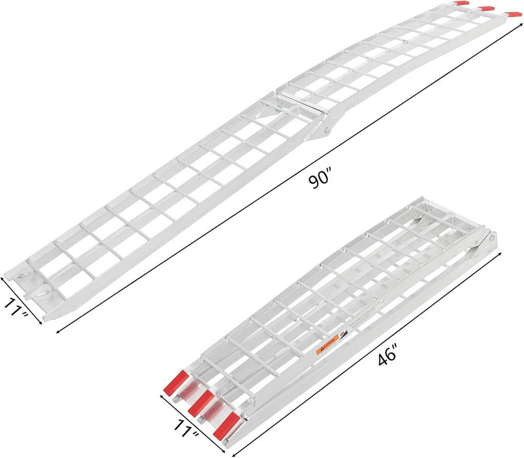 7.5FT Folding Aluminum Motorcycle Ramp,750 Lbs Capacity | Folding Truck Ramp for ATV, Motorcycle, Lawn Mower, Dirt