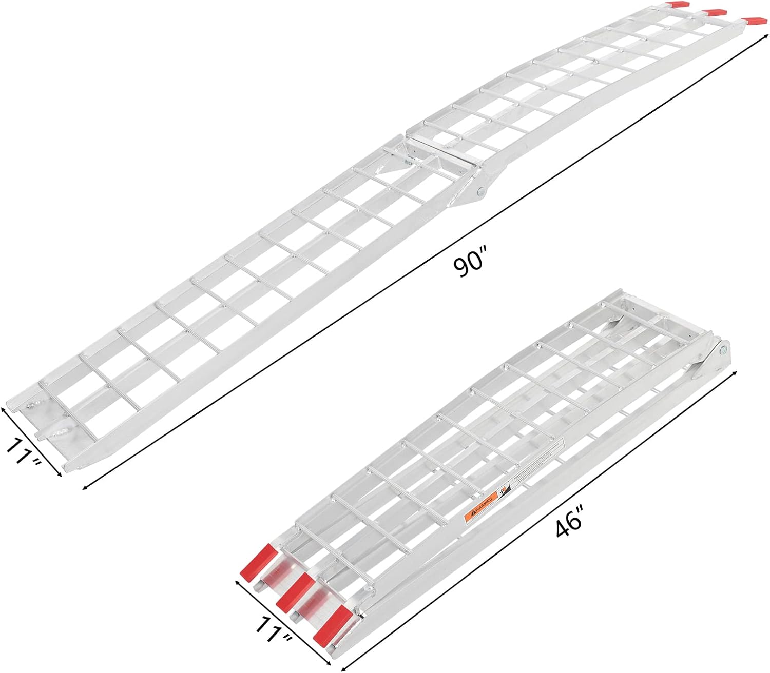 7.5FT Folding Aluminum Motorcycle Ramp,750 Lbs Capacity | Folding Truck Ramp for ATV, Motorcycle, Lawn Mower, Dirt