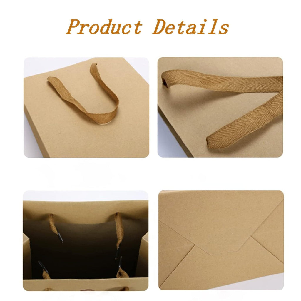 45 Pieces Brown Gift Bags, Heavy Duty Kraft Paper Bags with Handle