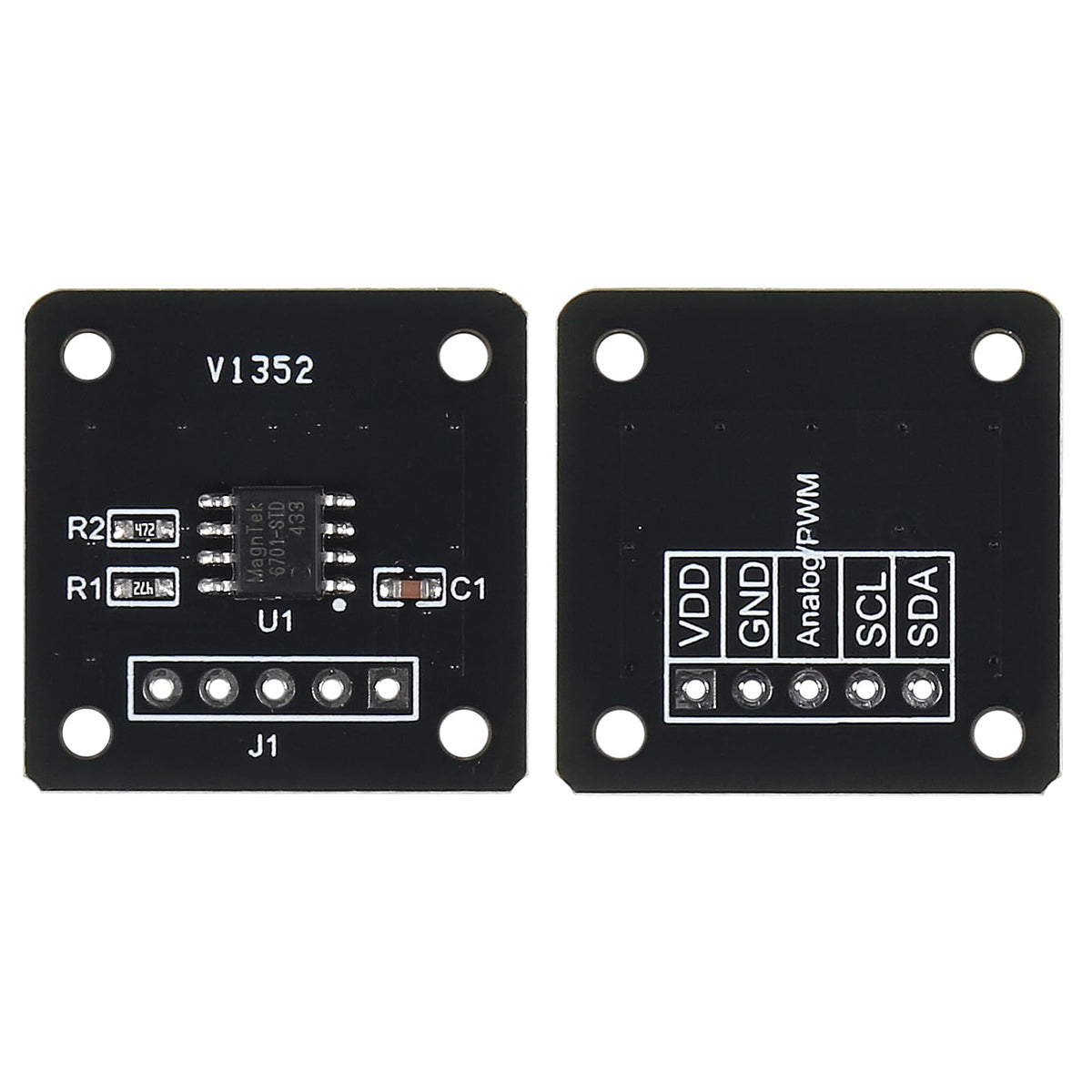 UMLIFE 3PCS MT6701 Magnetic Encoder Magnetic Induction Angle Measurement Sensor Module 14bit High Precision Replacement AS5600