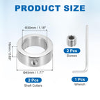 MECCANIXITY 2Pcs Shaft Collars 30mm Bore 1 Screw 45mm OD 16mm Thick