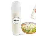 16oz. FIFO Inverted Plastic Squeeze Bottle with Refill and Dispensing Lids - First In First Out - Perfect for