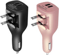 USB Car Charger,NDLBS 2-in-1 Portable Dual USB Car and wall Charger with Foldable Plug Home for iPhone X XR XS MAX 7