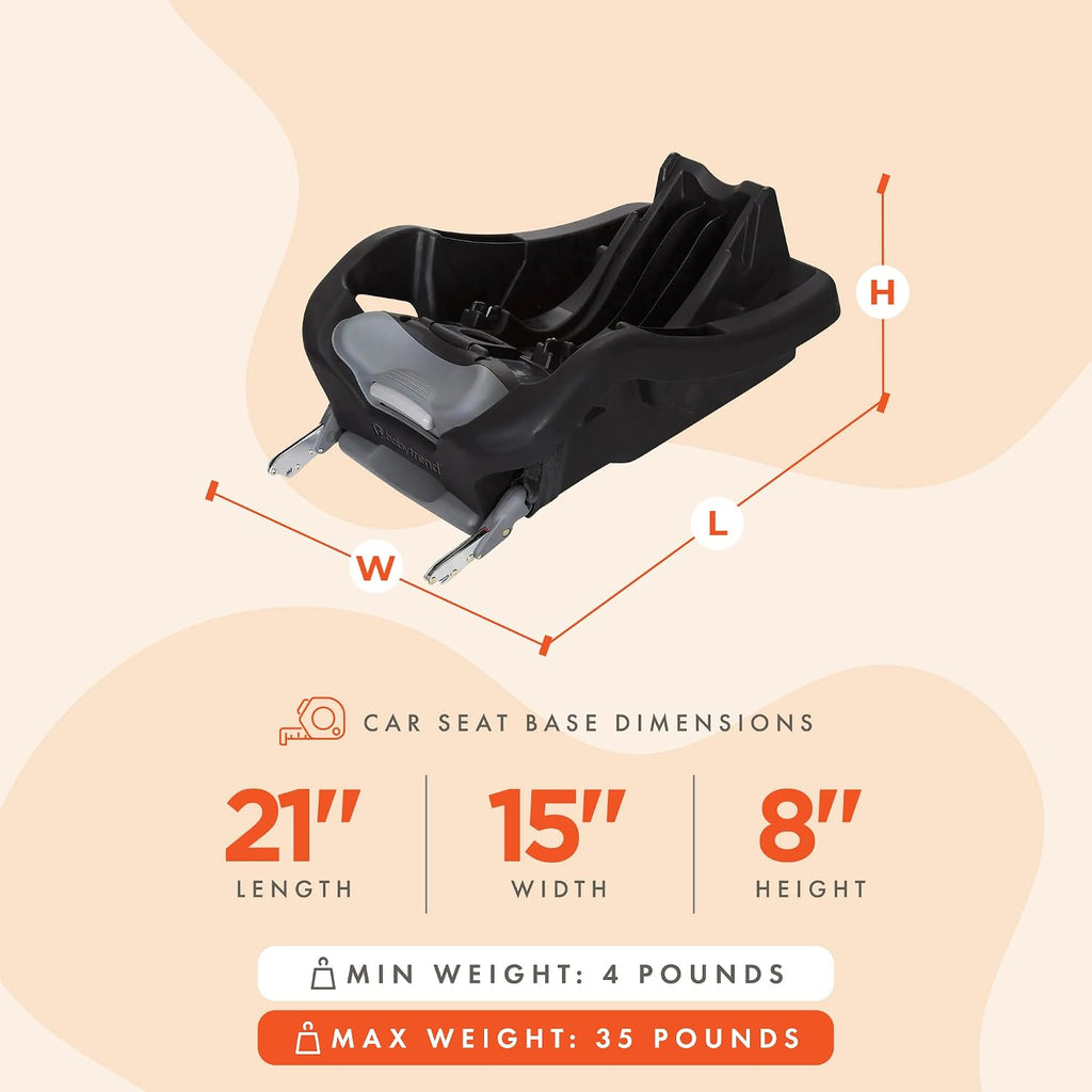 Secure 35 Infant Car Seat Base, Black – Click-in Compatibility, Adjustable Recline, Easy-Level Indicators, Stable