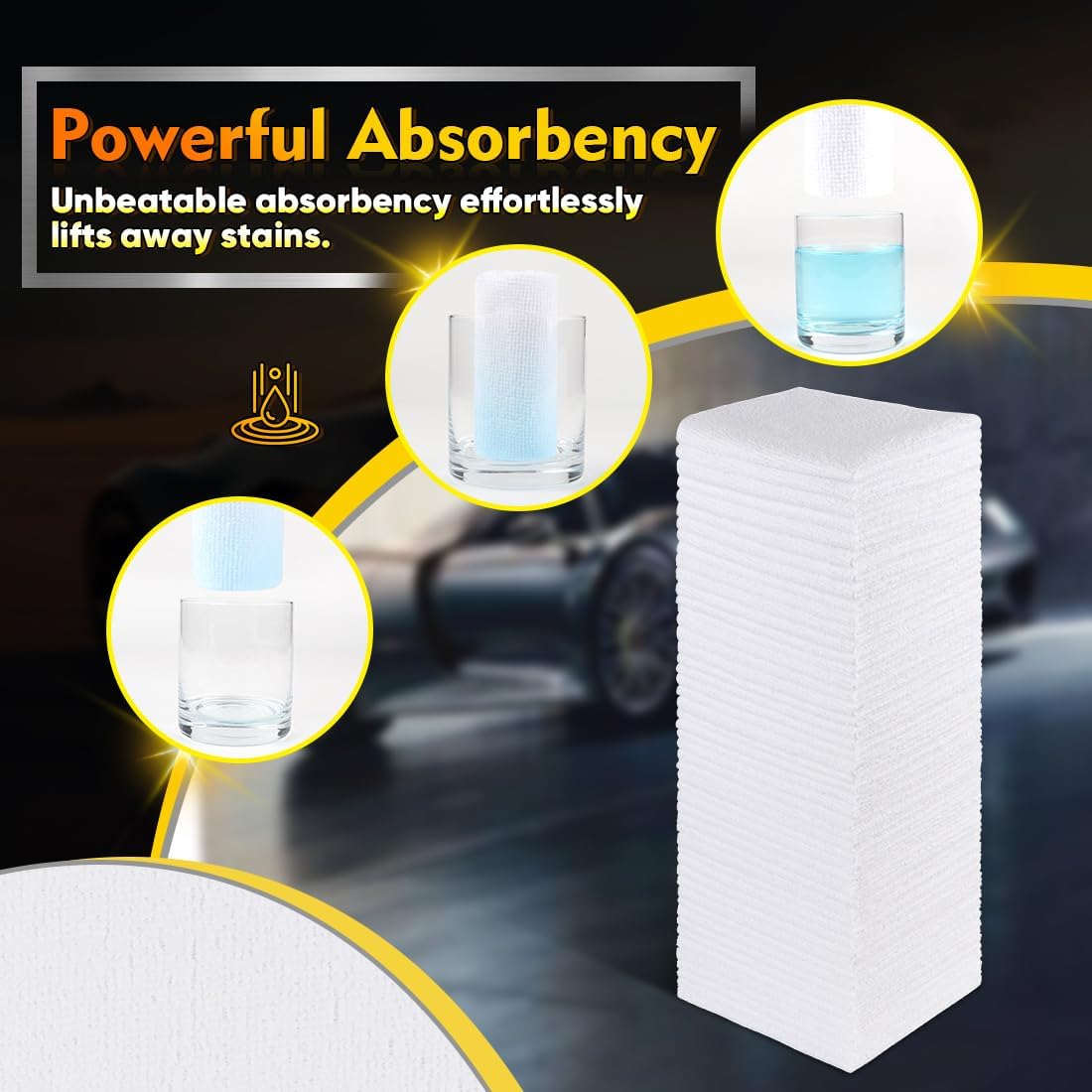 White Microfiber Cleaning Cloths 100 Pack, Reusable Cleaning Rags Shop Towels - Bulk Multipurpose Microfiber Towels