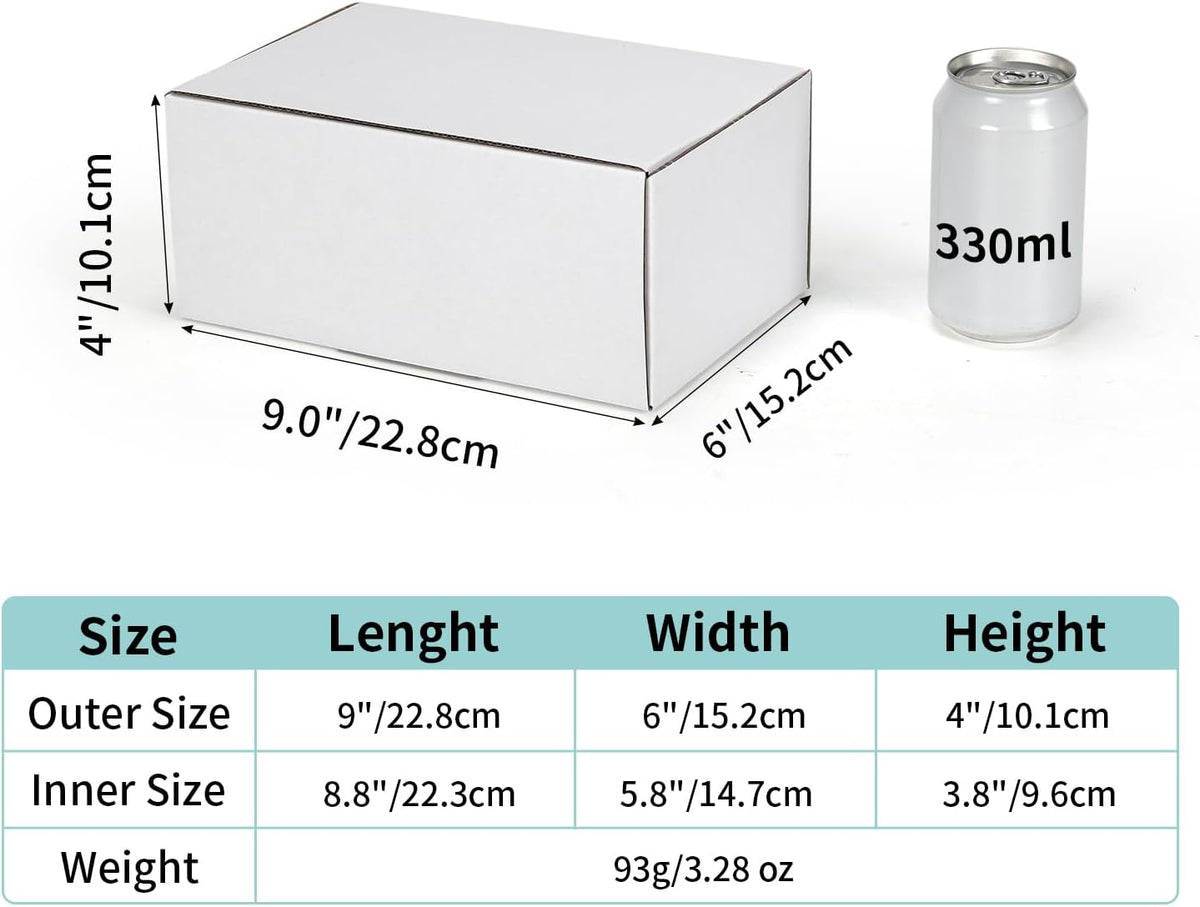 9x6x4 White Shipping Boxes, 25 Pack Corrugated Mailer Boxes for Small Business Packaging, Quick Fold Cardboard Mailer