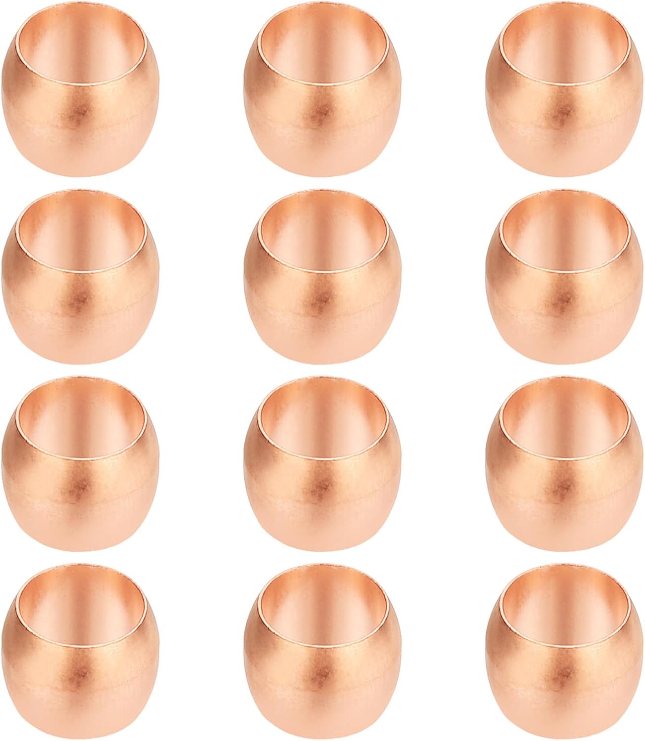 6mm Tube OD Compression Sleeves Ferrules, 12pcs Copper Ferrule Fitting Compression Fitting Assortment Kit for Air