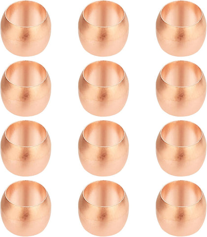 6mm Tube OD Compression Sleeves Ferrules, 12pcs Copper Ferrule Fitting Compression Fitting Assortment Kit for Air