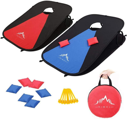 Himal Portable Cornhole Board Set with 8 Toss Bags and Carrying Case, Foldable 3 x 2 Ft Outdoor Lawn Toss Boards for
