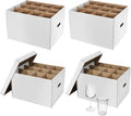 4 Pcs Wine Glass Moving Box Kit, White, 15 x 12 x 10 Inches
