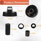 Upgraded 4 Pack Universal Control Knobs with 12 Adapters Black | Wide Application for Oven Stove Range Universal