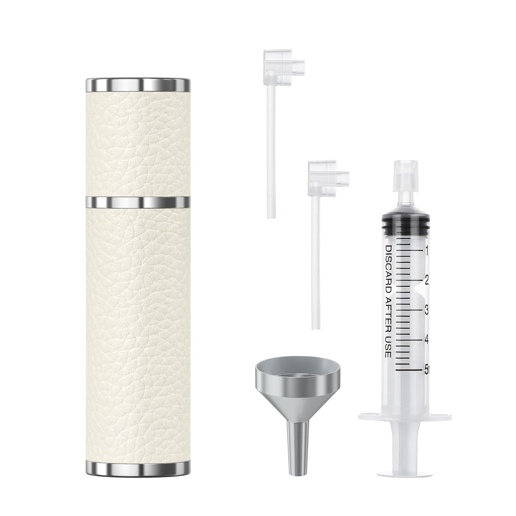 8ml Genuine Leather Perfume Atomizer Refillable, Portable Mini Cologne Sprayer with Magnetic Cap & 3 Refill Tools