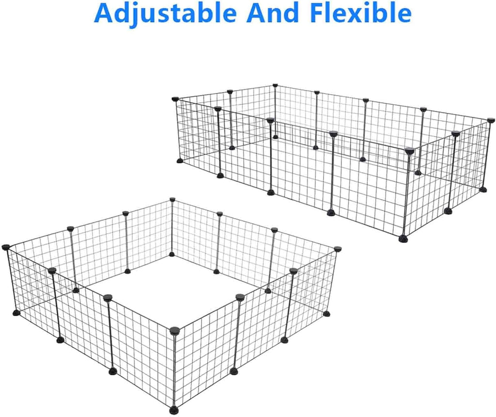 Metal Panel Pet Playpen, DIY Expandable Design for Various Small Animals, Indoor Portable Metal Wire Yard Fence, Easy