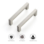 Brushed Nickel Square Cabinet Handles & Pulls 4-1/2 Inch 32 Pack
