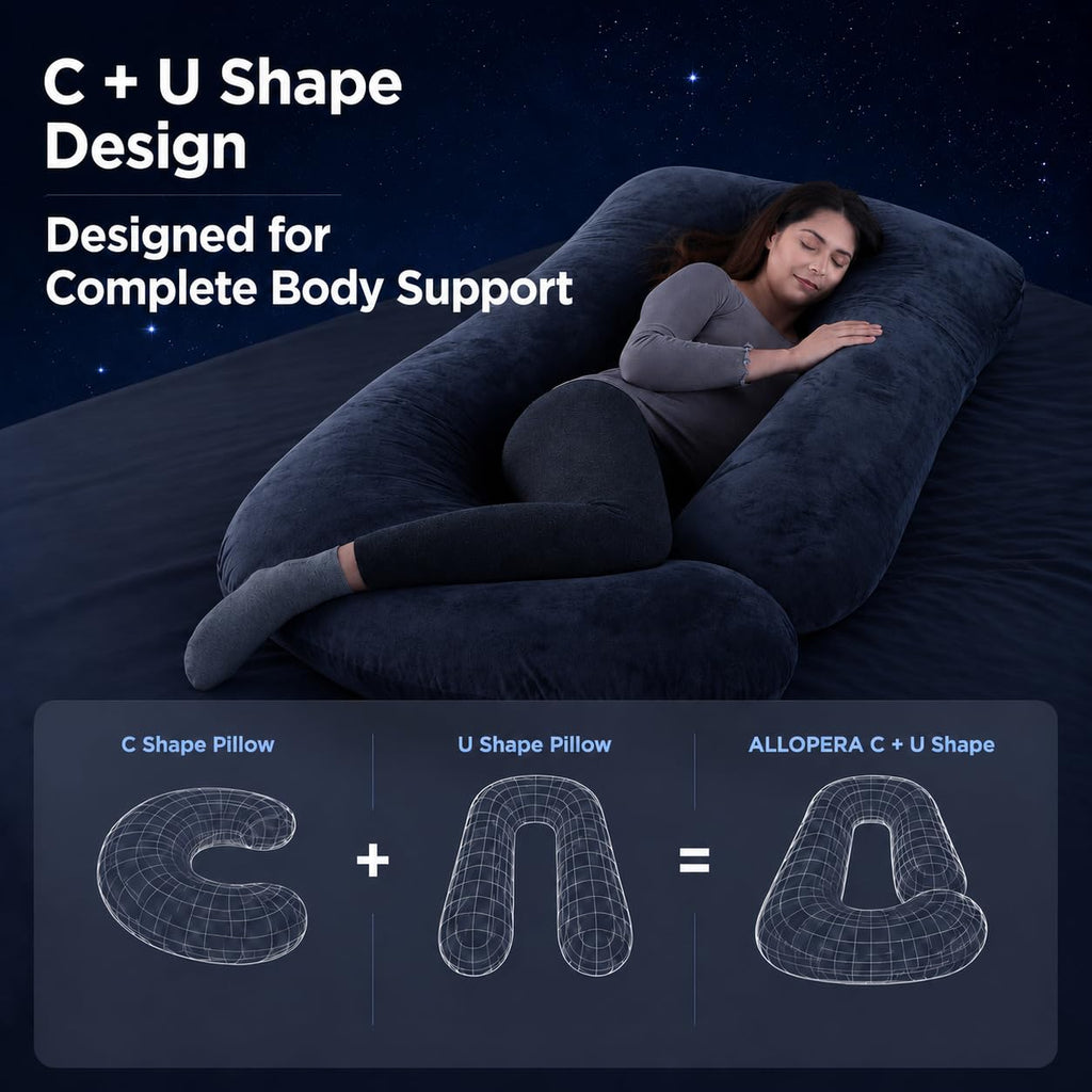 U Shape Pregnancy Pillow - Full Body Maternity Pillow for Sleeping